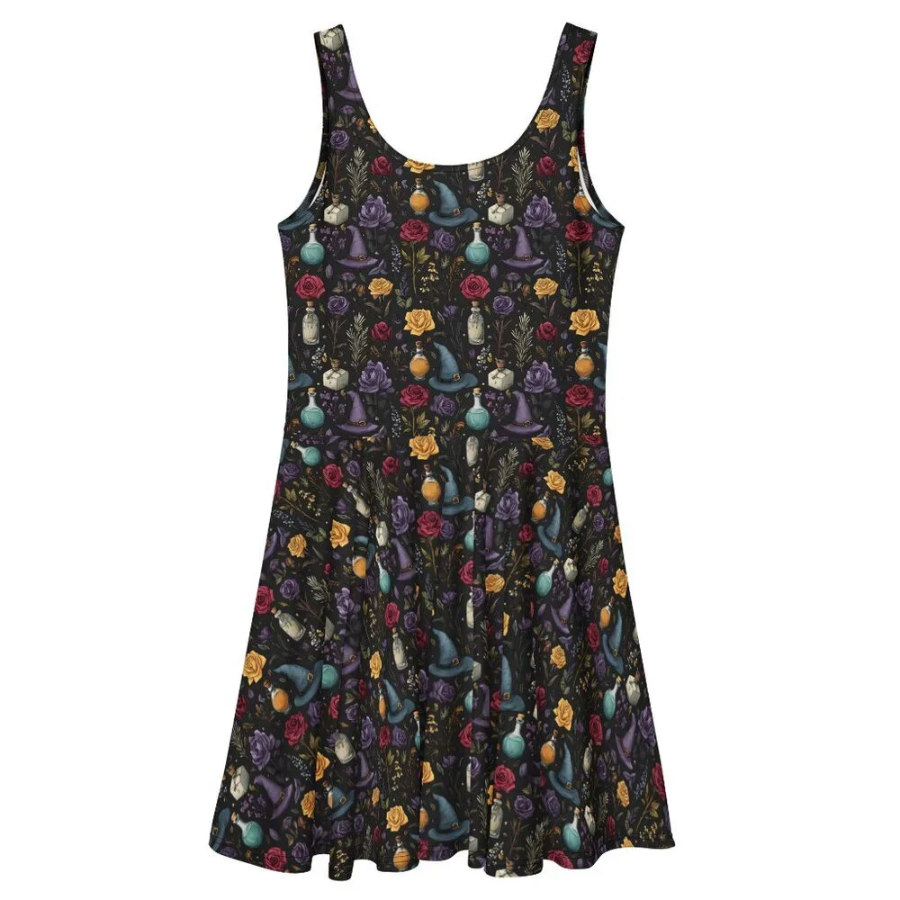 Whimsigoth Witchy Goth Fit & Flare Dress - Picture 7 of 14